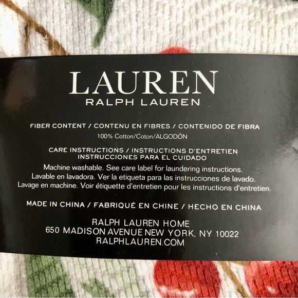 Ralph Lauren set of Two Kitchen Towels White Red Cherry Print 100% Cotton NWT - Picture 5 of 7